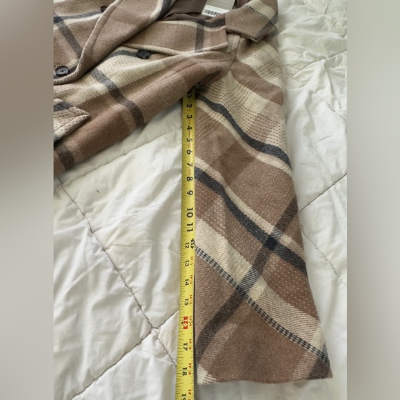 Everlane Womens Italian ReWool Wool Peacoat Winter Coat  Jacket Brown Plaid XS - Picture 14 of 15